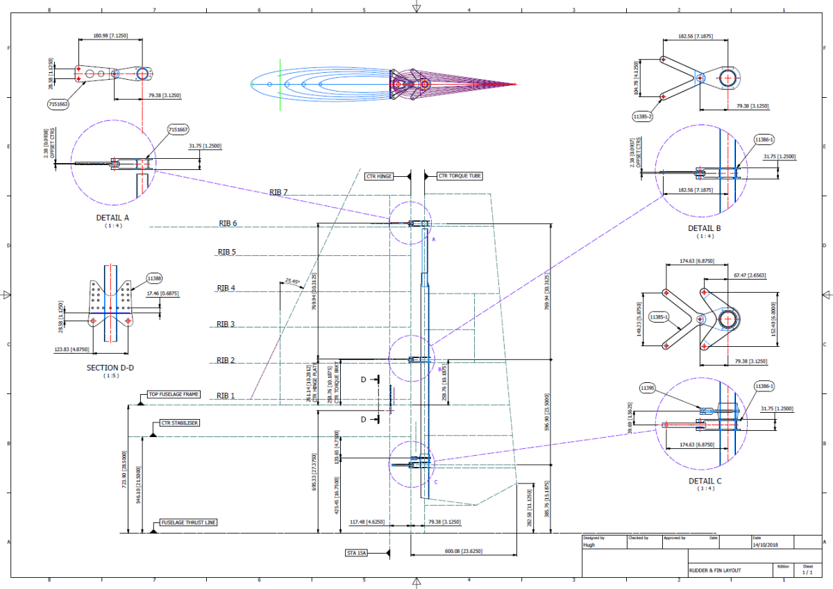 Wing Fin Rudder Design Cad Library/Blueprints: Updated 3rd July. – Aviation CAD TechNotes